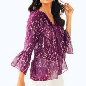 Lilly Pulizer Matilda Silk Clip Top